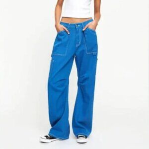 LIONESS Miami Vice Cargo Pant, Blue, Size S - EUC